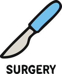 Obraz premium Cartoon Scalpel Illustration for Surgery.