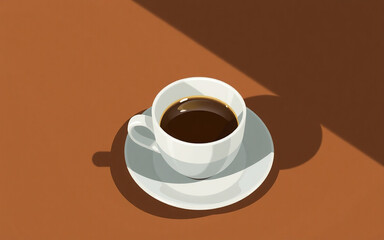 Fototapeta premium High Detail Clear Illustration of Hot Drink in Natural Setting