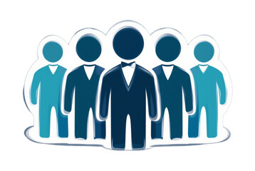 Business team of five men standing together in a group