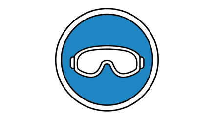 Obraz premium Safety Goggles Symbol – Blue Vector Eye Protection Sign