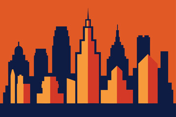 Obraz premium iconic city skyline stylized as wallpaper (1).eps