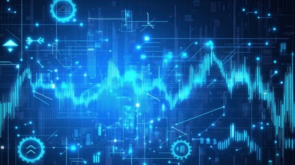 Naklejka premium Abstract Technology Background with Data Visualization