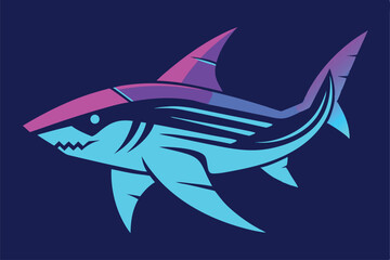 Obraz premium illustrate a cyberpunk inspired futuristic shark .eps