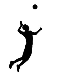 jump serve volleyball player silhouette