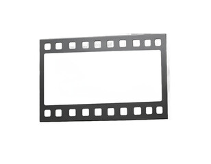 Fototapeta premium Gray Film Strip Frame With Metallic Texture on Isolated Transparent Background