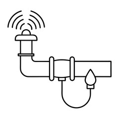Industrial sensor attached to a pipe for detecting fluid leaks illustrating monitoring and safety systems