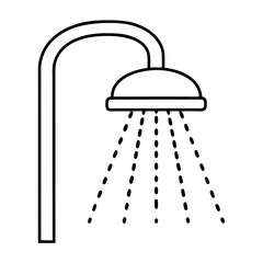 Minimalist shower head spraying water clean design for advertising and banners