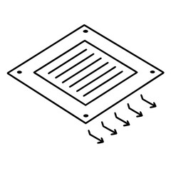 Modern square ventilation grille with visible airflow perfect for architectural or industrial design projects