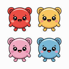 Illustration of cute cartoon bear character design isolated on white background funny graphic animal vector illustration happy kawaii kid logo mascot symbol adorable baby child clipart