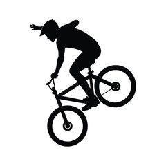 Obraz premium BMX Rider Performing Stunt Silhouette