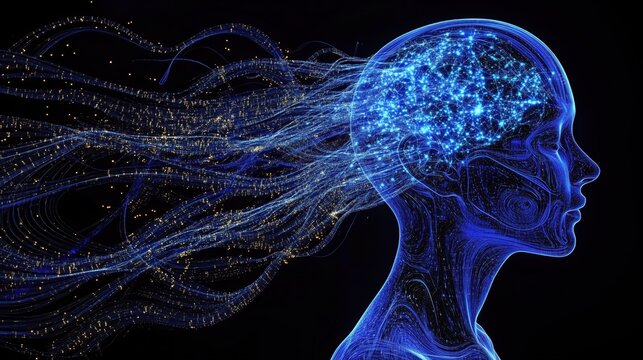 Abstract representation of the human brain and neural connections