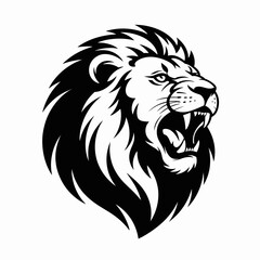 Roaring Lion Head Illustrative Design Capturing Fierce Power and Majestic Aura of the King of Beasts
