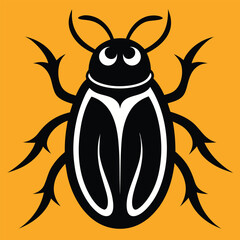 Solid color Water Beetle animal vector design