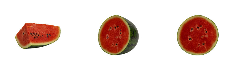 watermelon slices on transparent background.