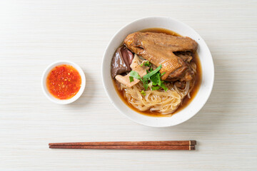 Braised duck noodles with brown soup