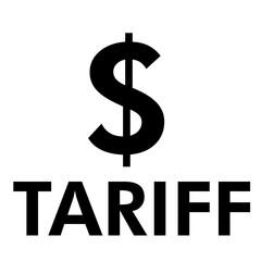Tariff Vector Outline Silhouette of Dollar Sign with Text PNG