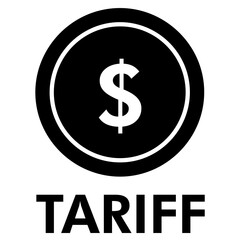 Obraz premium Tariff Vector Silhouette of Dollar Coin with Text PNG