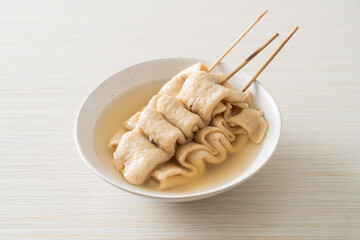 Odeng - Korean fish cake skewer in soup