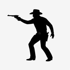 silhouette of a cowboy with a gun