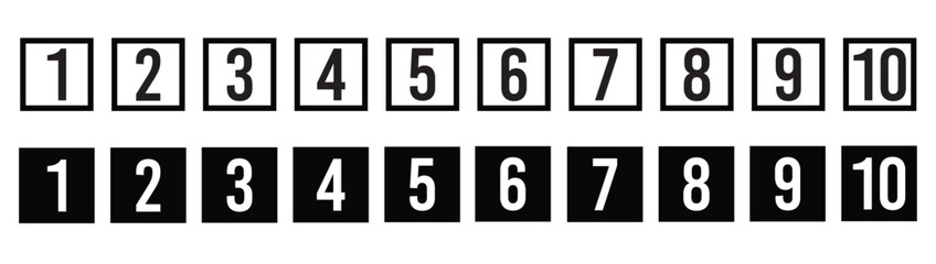 simple bullet point number icon set of 1- 10