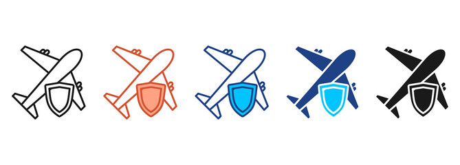 Travel Insurance Icon Set Multiple Style Collection