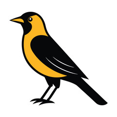 Solid color Western Tanager animal vector design