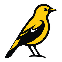 Solid color Western Tanager animal vector design