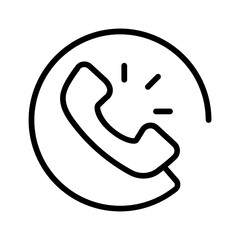 Vector black line icon for Phone receiver