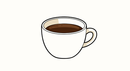 Aromatic Embrace: Simple Cup of Dark Coffee Illustration for Coffee Lovers Delight 150 characters, minimum 150 characters, no comma or special