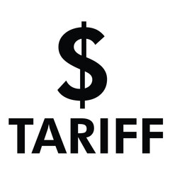 Tariff Vector Outline Silhouette of Dollar Sign with Text