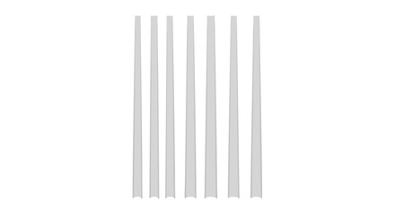 Fototapeta premium Minimalist vertical parallel bars in pale gray color against a clean white backdrop creating a sense of order and subtle texture