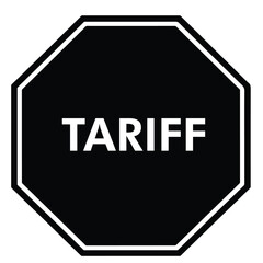 Tariff Vector Silhouette of Stop Sign