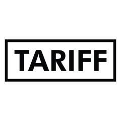 Tariff Vector Outline Silhouette of Stamp with Rectangle