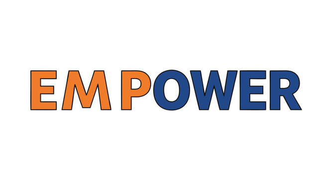 Boldly Empowering: An Illustration of a Word Displaying Strength and Capability