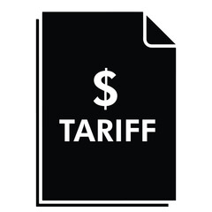 Tariff Vector Silhouette of a Paper Document with Dollar Symbol