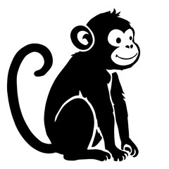 Fototapeta premium Cute and funny baby wild animals cartoon illustration, a brown cat character drawing with a tail for children clip art