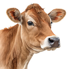 Cow on a clean white background isolated no shadow png cattle animal stock image transparent isolated farm livestock realistic cow breed png high-resolution image