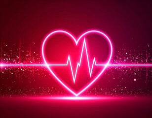 Neon heart with heartbeat graphic (4)