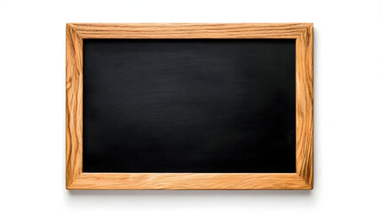 Blank chalkboard with wooden frame for educational and artistic use