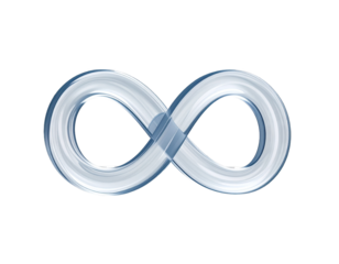 Abstract Blue Brushstroke Infinity Symbol Isolated On Transparent Background Depicting Eternal Concepts
