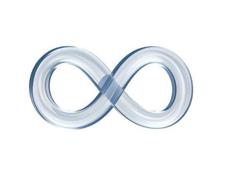 Abstract Blue Brushstroke Infinity Symbol Isolated On Transparent Background Depicting Eternal Concepts