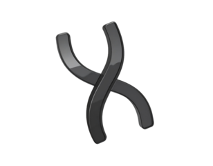 Abstract Metallic Intersection With Gradient Effect On Transparent Background