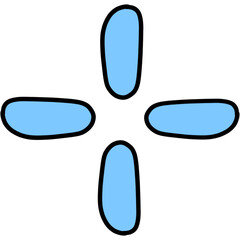 Soft Abstract Rounded Plus Symbol PNG on Transparent Background