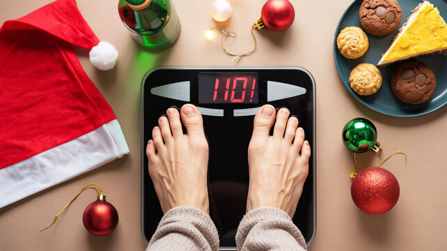 A top-down view of a digital bathroom scale displaying the text NO! in red LED digits