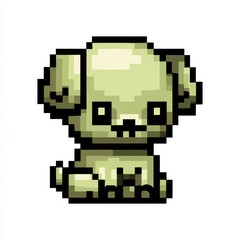 Obraz premium Pixelated Puppy: A charming pixel art representation of a cute puppy, rendered in a nostalgic style with simple yet endearing details.