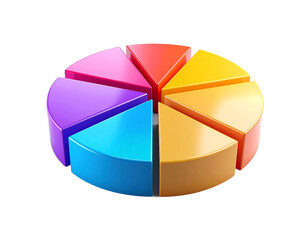 Obraz premium Colorful 3D Pie Chart On Transparent Background For Data Visualization And Business Infographics