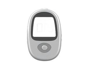 Digital Grey Device Featuring Screen And Button On Transparent Background