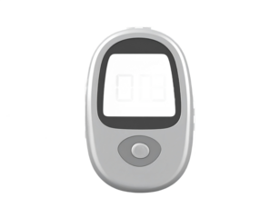Digital Grey Device Featuring Screen And Button On Transparent Background