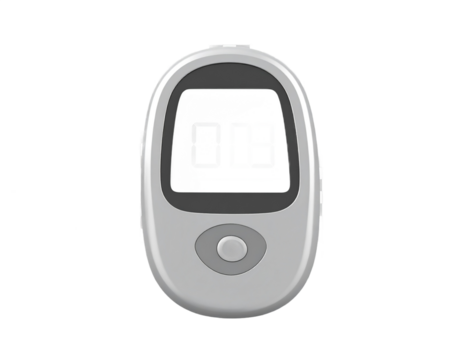 Digital Grey Device Featuring Screen And Button On Transparent Background