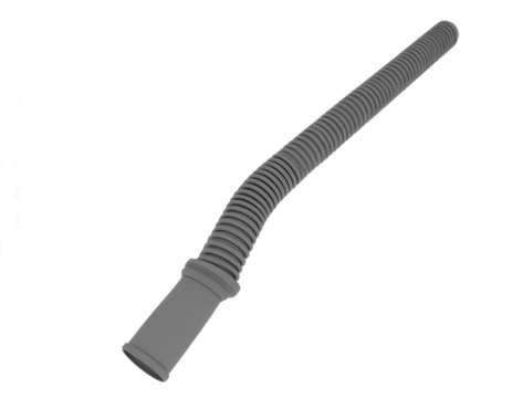 Gray Corrugated Flexible Hose Isolated On Transparent Background Angled View For Ventilation or Fluid Transfer - Powered by Adobe